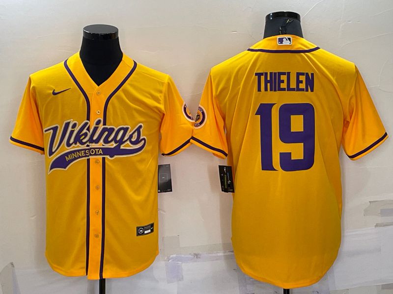 Men Minnesota Vikings #19 Thielen Yellow 2022 Nike Co branded NFL Jersey